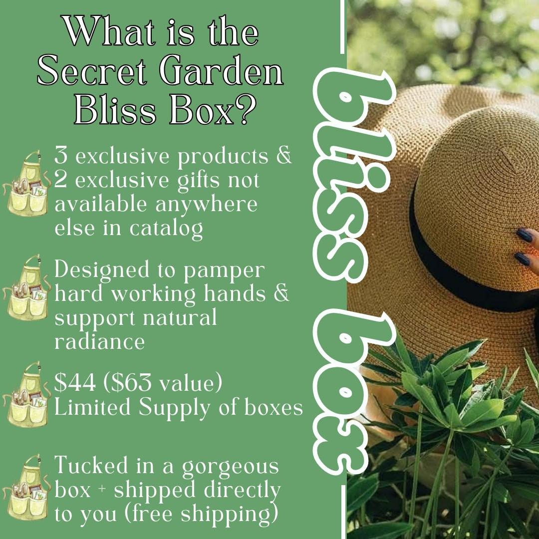 🌸 Step Into Your Secret Garden! 🌸

Ready for a little springtime self-care? Preorders for The Secret Garden Bliss Box is live and it’s the perfect treat for hardworking hands!

✨ 3 Exclusive Products + 2 Exclusive Gifts
🌿 Clean ingredients (gluten-free, vegan, cruelty-free & nut-free)
💜 $62 value for only $44 + FREE shipping

⏳ These limited boxes are expected to sell out quickly!

🌷 Treat yourself or surprise a garden-loving friend.

👇 Comment “GARDEN” and I’ll send you the cart link before they’re gone!