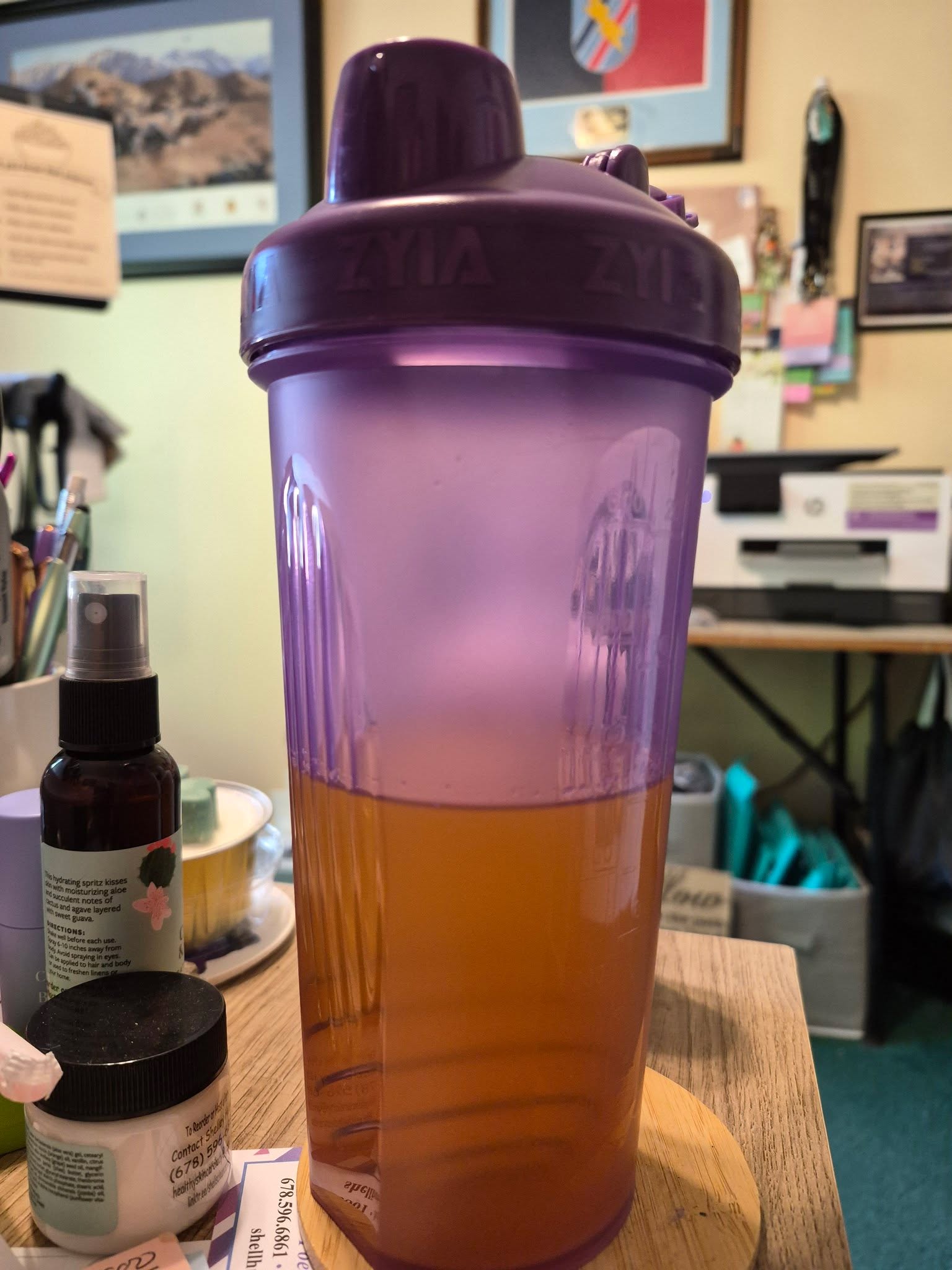 Skipped the coffee and went straight to my energy juice.

Doing some cleaning and organizing today so I can help support a Women's Build fir Southern Crescent Habitat for Humanity tomorrow. 

Got any fun plans?