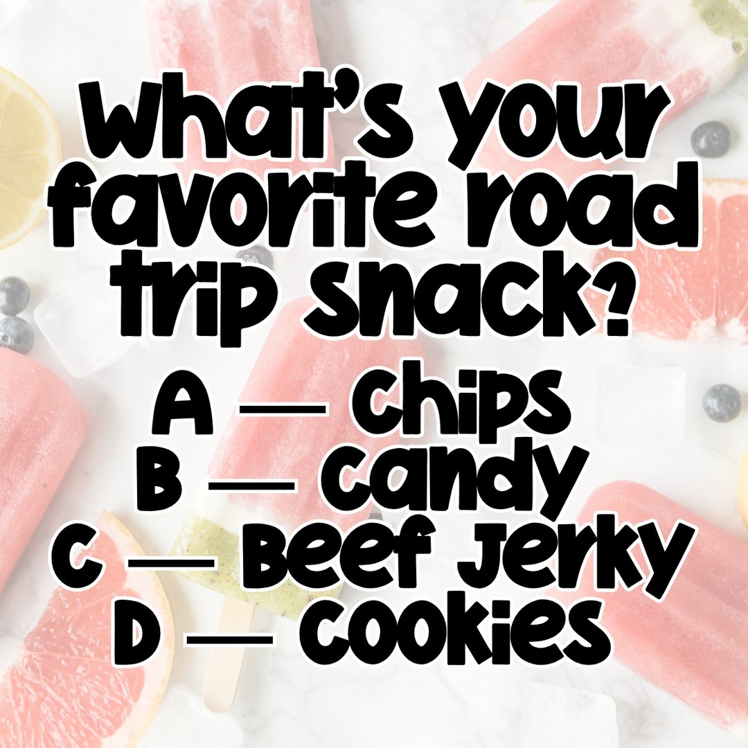 Tell me… what’s your favorite road trip snack? 🚗